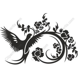 Elegant Bird and Floral