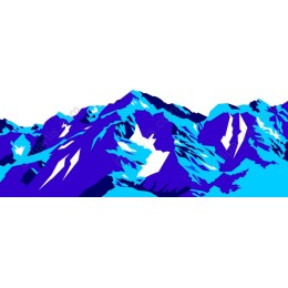 Geometric Mountainwork in Blue and Purple