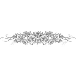Floral Border - Intricate Rose Line Art
