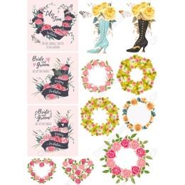 Elegant Wedding Bundle - Floral Wreaths & Vintage Boot