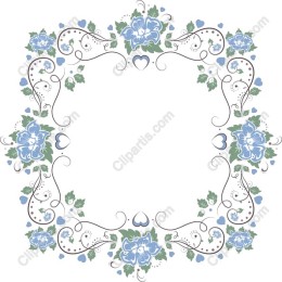 Elegant Floral Frame in Blue and Green
