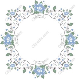Elegant Blue Floral Frame