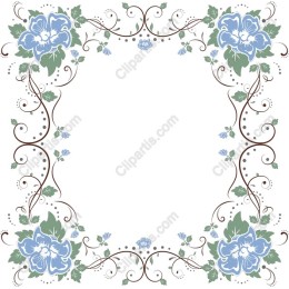 Floral Elegance Frame - Blue Roses & Vines