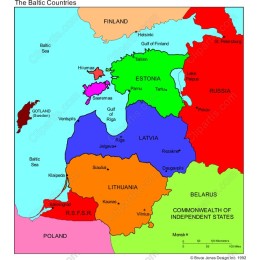 Baltic Countries Map - Educational & Decorative