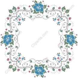 Elegant Floral Border with Blue Roses