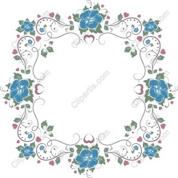 Elegant Blue Rose Floral Border