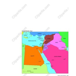 Middle East Map - Israel & Surrounding Countries