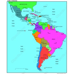 Colorful Latin America Map