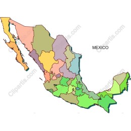 Vibrant Map of Mexico