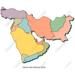 Vibrant Near and Middle East Map