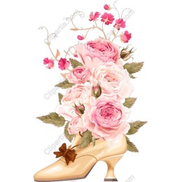 Floral Elegance in Vintage Shoe