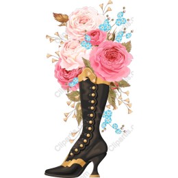 Botanical Elegance - Vintage Boot Floral