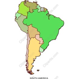 Colorful South America Map