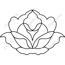 Elegant Lotus Flower Line Art