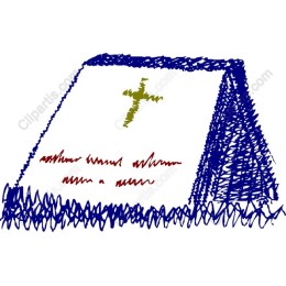 Hand-Drawn Open Bible with Cross