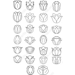  Tulip Clipart Set - Elegant Floral