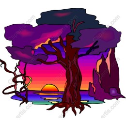 Twilight Serenity - Sunset Tree