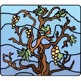 Lush Vine Tree with Grapes