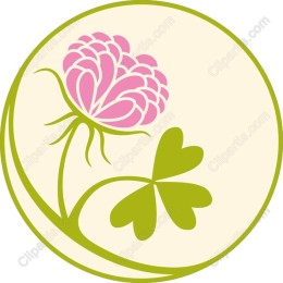 Delicate Pink Flower and Clover Leaf