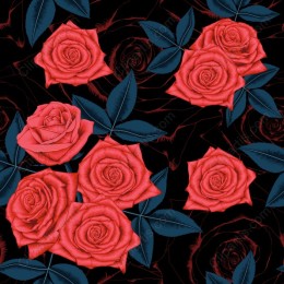 Red Rose Floral Pattern