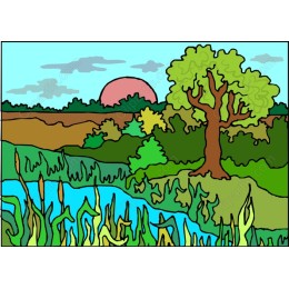 Tranquil River Sunset Landscape
