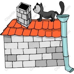 Whimsical Cat on Rooftop