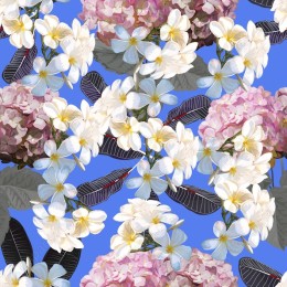 Vibrant Floral Pattern - Plumeria & Hydrangea