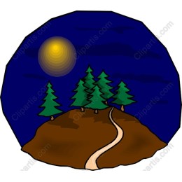 Tranquil Moonlit Pine Forest