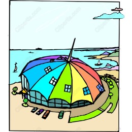 Colorful Beach Pavilion