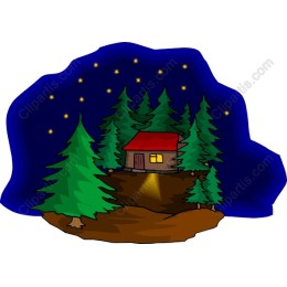 Cozy Cabin under Starry Night