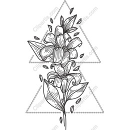 Elegant Floral with Geometric Triangles
