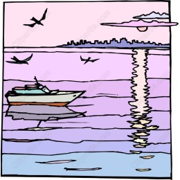 Tranquil Sunset Boat