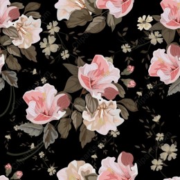 Floral Elegance - Black Background