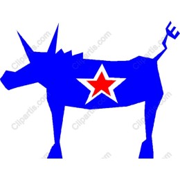 Blue Donkey with Red Star
