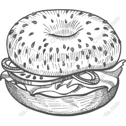 Hand-Drawn Bagel Sandwich