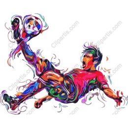 Dynamic Colorful Soccer Player