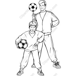 Father and Son Soccer Celebration
