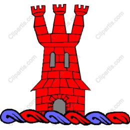 Vibrant Red Castle Tower