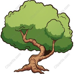 Vibrant Cartoon Green Tree