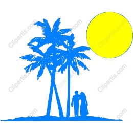 Tropical Bliss - Couple Under Palm Trees