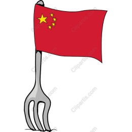 Whimsical Fork with Chinese Flag