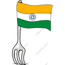 Culinary Pride: Fork and Indian Flag