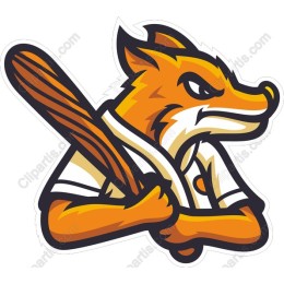 Fierce Fox with Baseball Bat