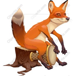 Playful Fox Drummer