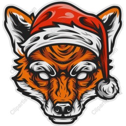 Festive Fox in Santa Hat