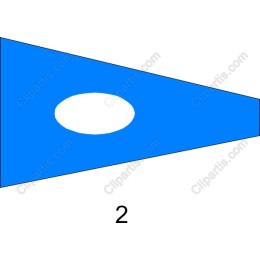 Blue Triangle Flag with Oval Emblem
