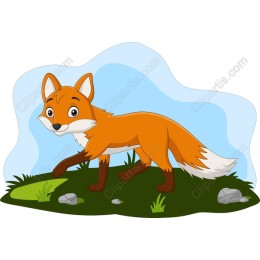 Playful Cartoon Fox