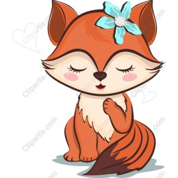 Charming Fox with Flower