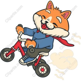 Joyful Cat on Tricycle