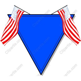 Patriotic Blue Triangle with American Flags